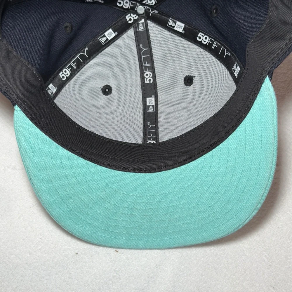 New Era 59FIFTY Seattle Kraken Fitted Hat Navy Teal Anchor Logo 7 3/4 NHL Cap